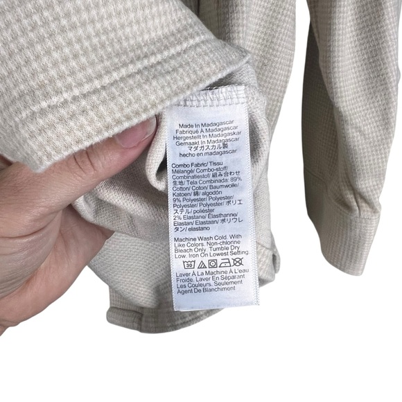 Madewell men’s Textured Beige & white Casual button down shirt SZ M - Picture 5 of 8